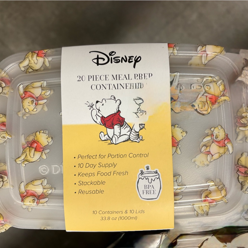 Disney Winnie the Pooh Meal Prep containers 10 lids and 10 containers BPA free